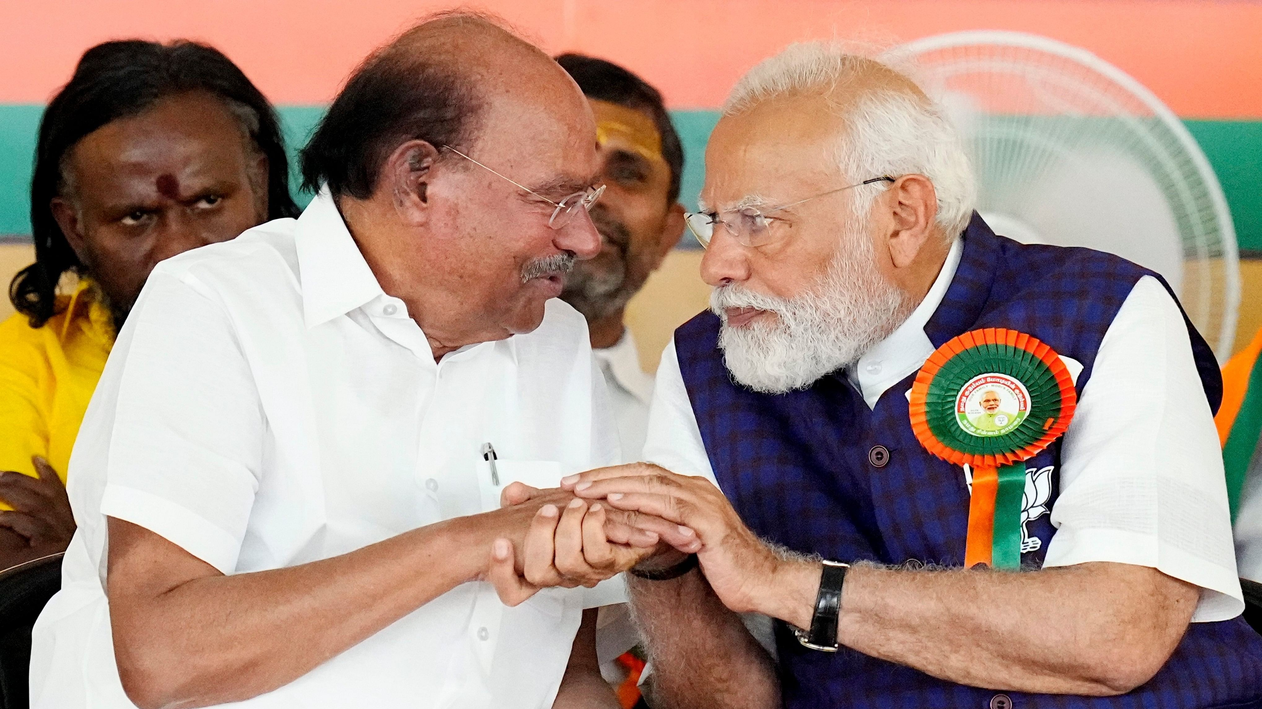 <div class="paragraphs"><p>Prime Minister Narendra Modi with Pattali Makkal Katchi (PMK) founder S Ramadoss.</p></div>