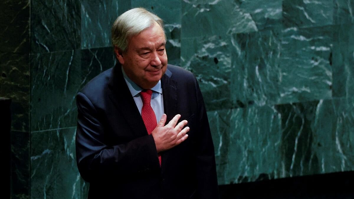 <div class="paragraphs"><p>United Nations Secretary-General Antonio Guterres gestures during the 79th United Nations General Assembly at UN headquarters in New York, US, September 24, 2024.</p></div>