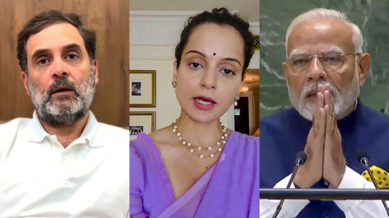 <div class="paragraphs"><p>From L-R, Congress leader Rahul Gandhi, BJP MLA Kangana Ranaut, and Prime Minister Narendra Modi</p></div>