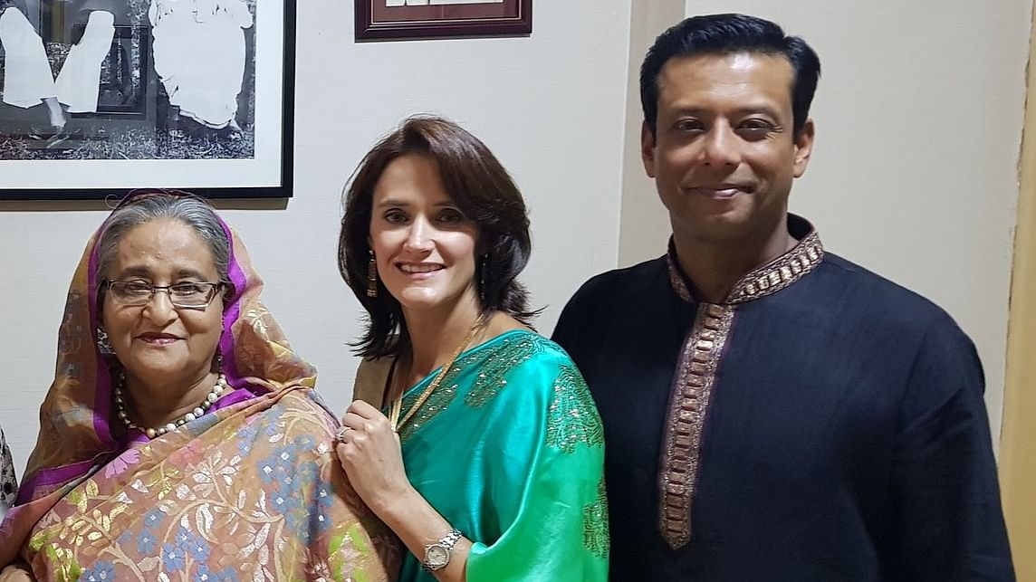 <div class="paragraphs"><p>Sajeeb Wazed, (In blue) son&nbsp;of&nbsp;Bangladesh's ousted prime minister, Sheikh&nbsp;Hasina</p></div>