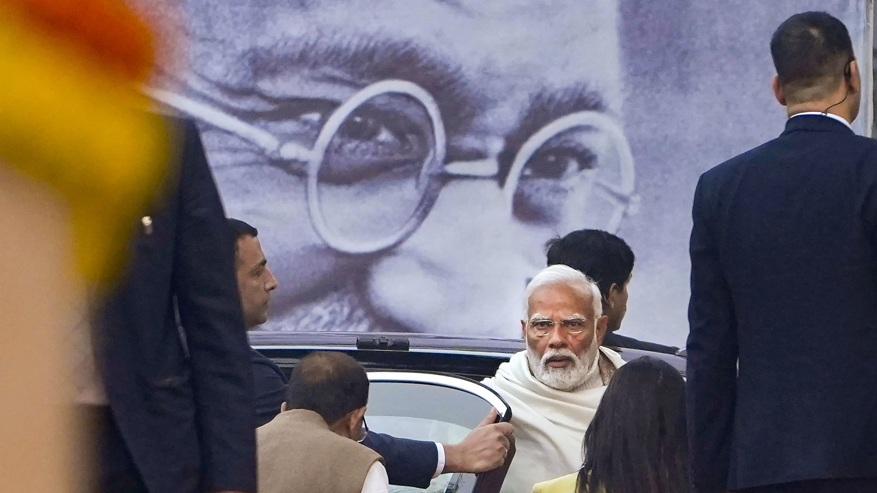 <div class="paragraphs"><p>Prime Minister Narendra Modi at Gandhi Smriti.</p></div>