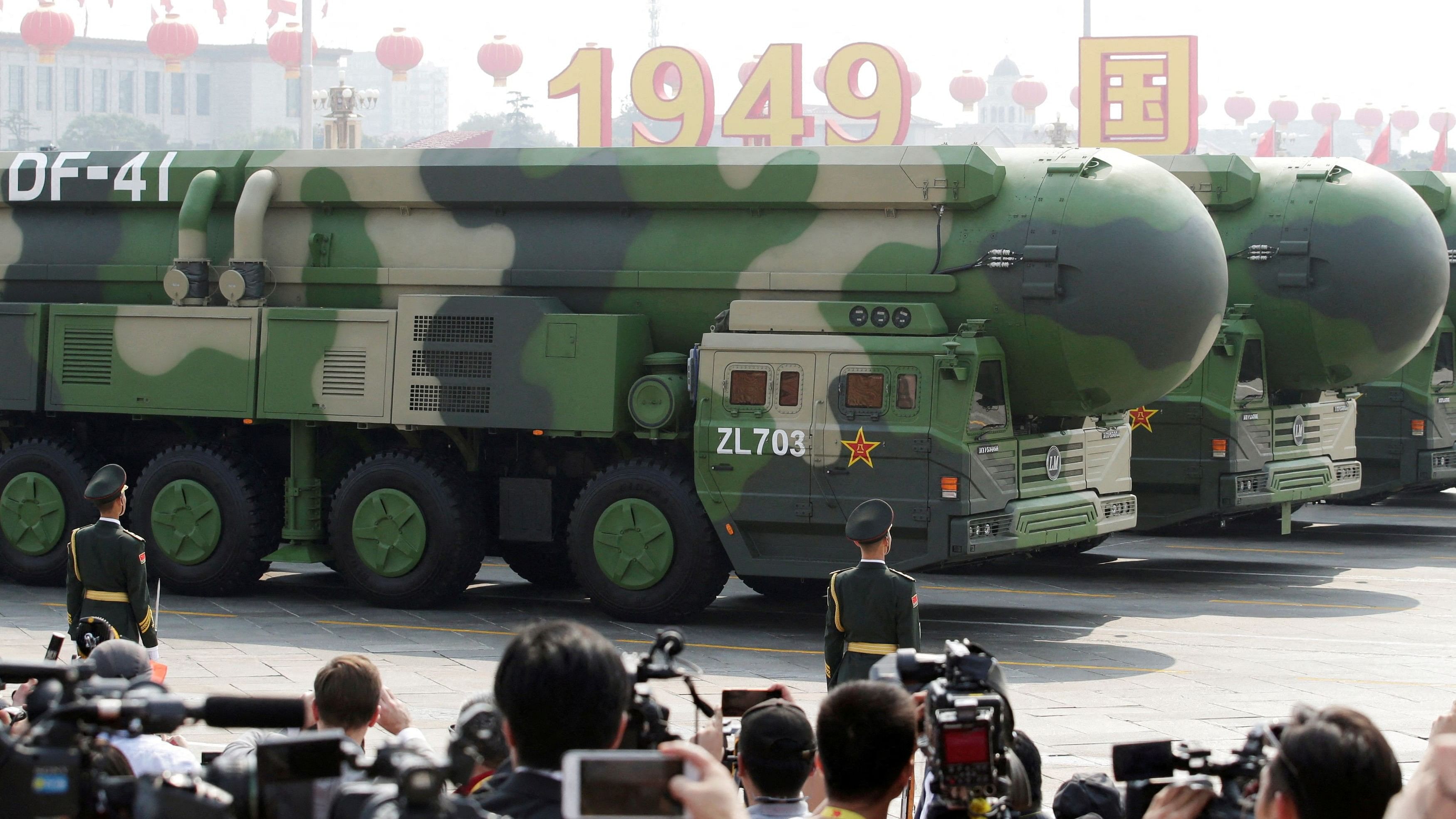 <div class="paragraphs"><p>File photo of&nbsp;Military vehicles carrying DF-41 intercontinental ballistic missiles</p></div>