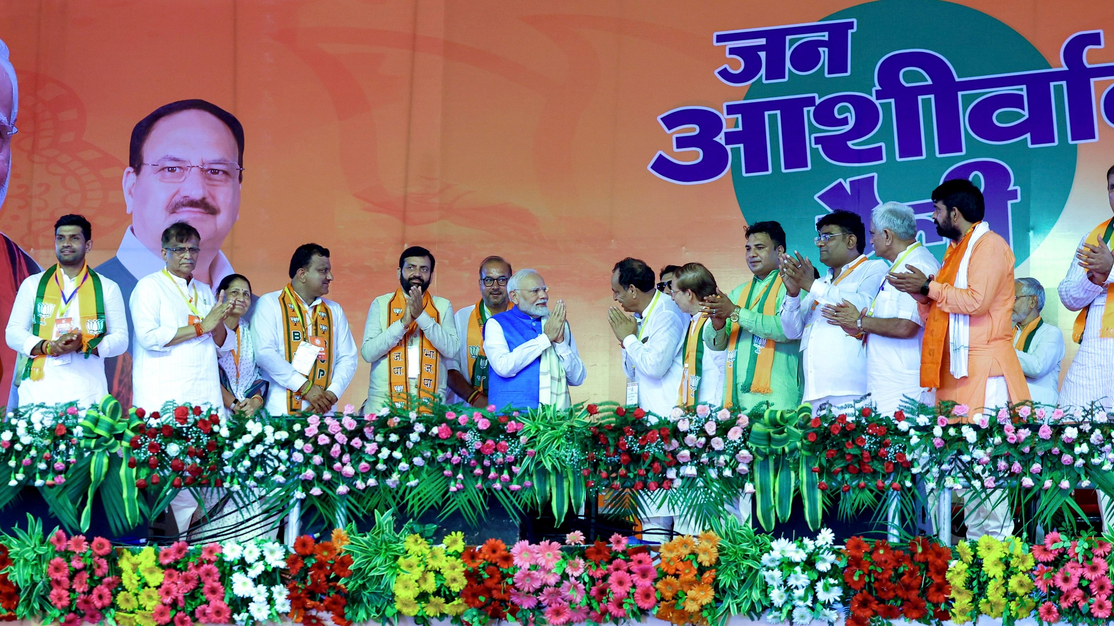 <div class="paragraphs"><p> Prime Minister Narendra Modi during his rally in Sonipat, Haryana, September 25. 2024.</p></div>