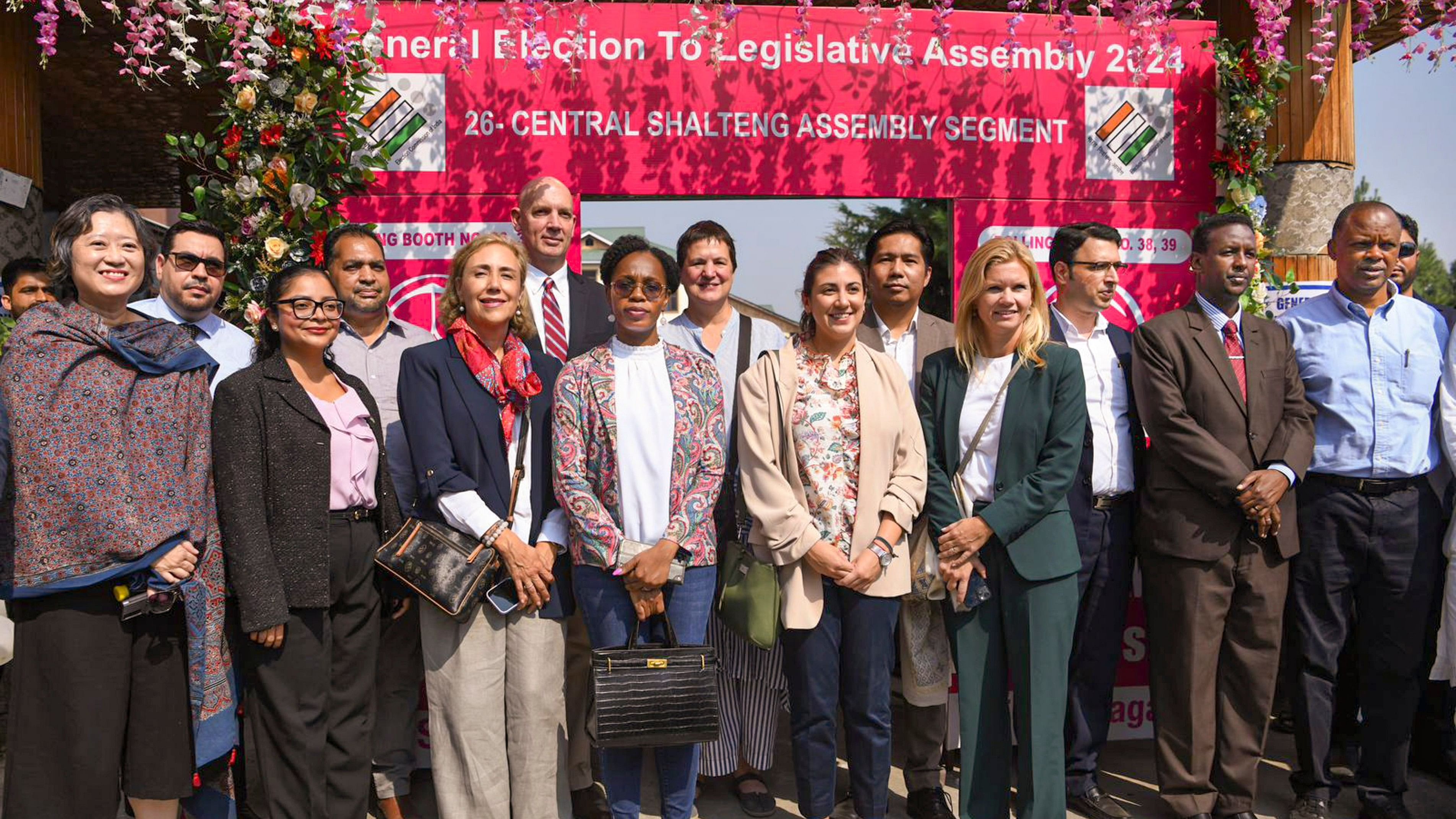 <div class="paragraphs"><p>Foreign delegates visit a polling booth to witness the polling process during the second phase of Jammu &amp; Kashmir Assembly elections, in Srinagar, Wednesday, September 25, 2024. </p></div>