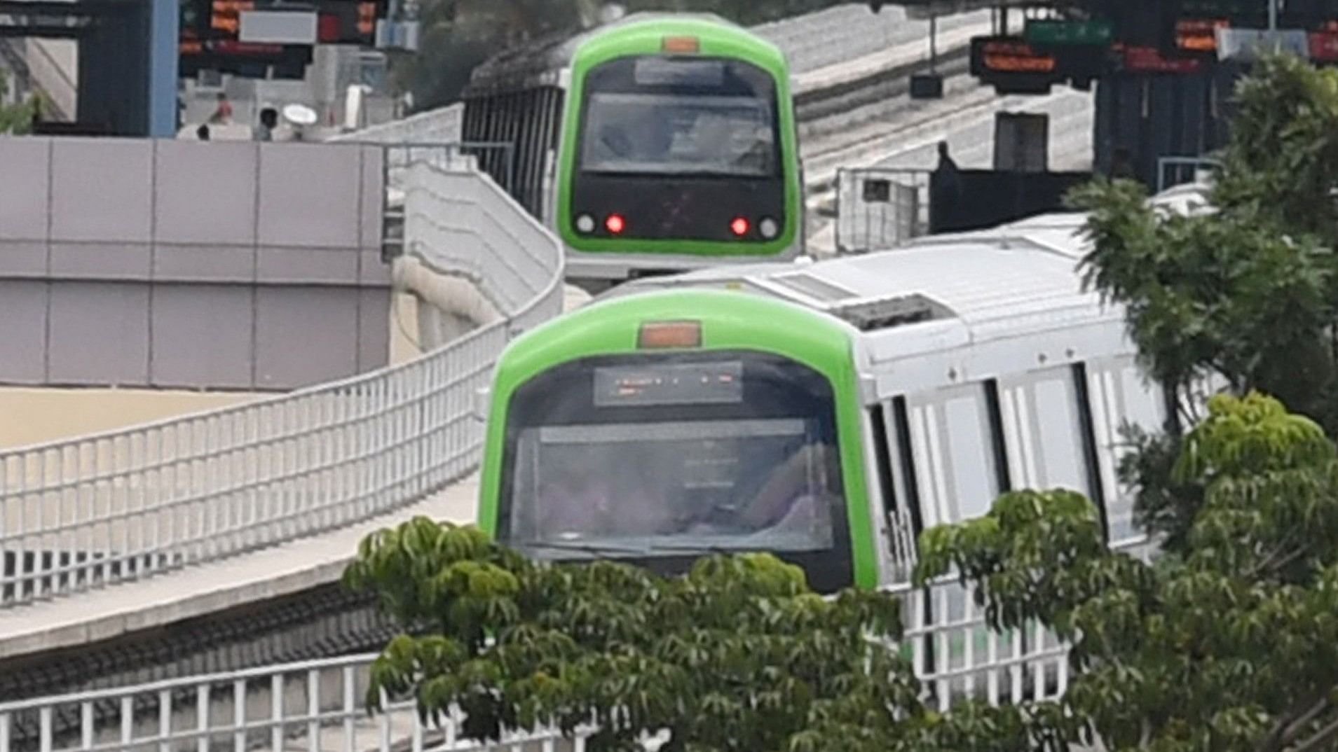 <div class="paragraphs"><p>Representative image show metro rake of the Namma Metro Green Line. </p></div>