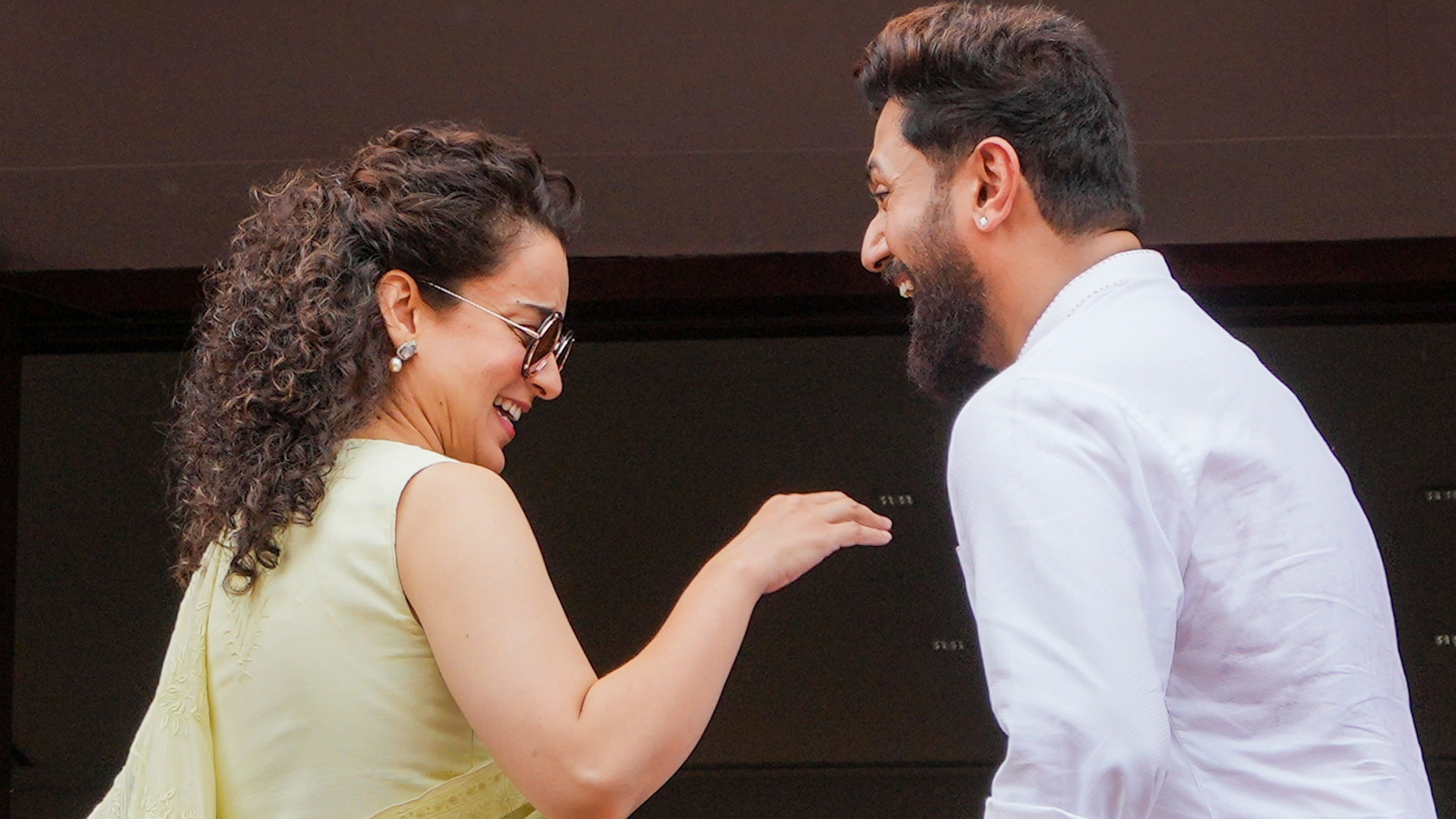 <div class="paragraphs"><p>Union Minister Chirag Paswan with BJP MP and actor Kangana Ranaut at the Parliament House complex during the first session of the 18th Lok Sabha, in New Delhi, Wednesday, June 26, 2024.</p></div>