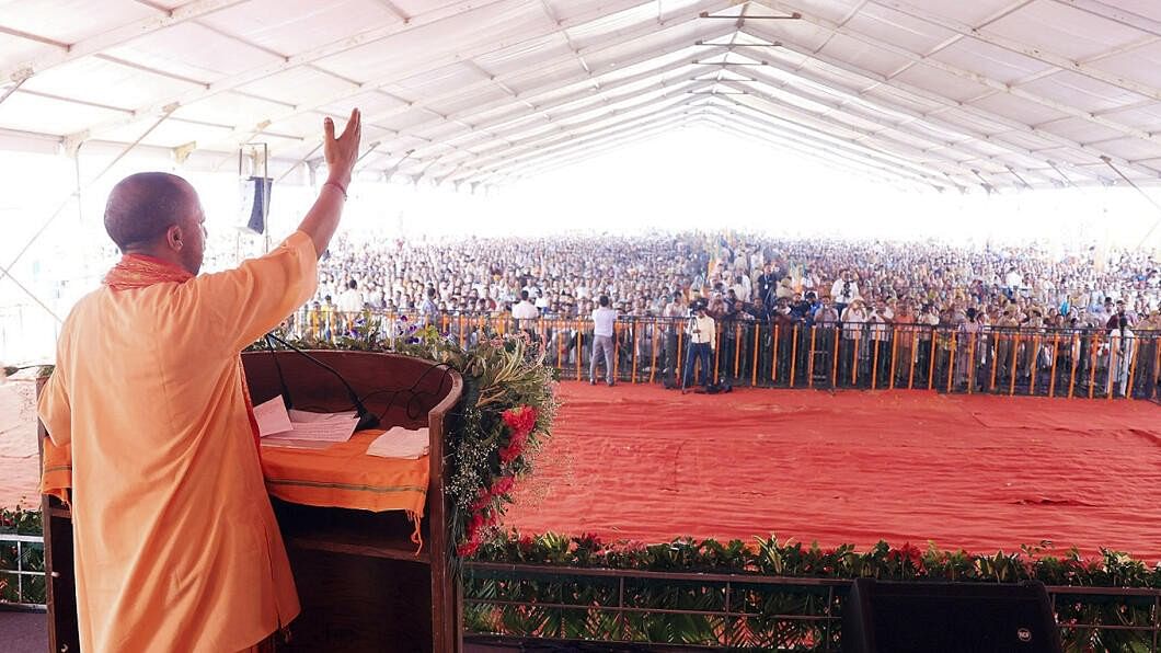 <div class="paragraphs"><p>Yogi Adityanath addresses a public rally in Samba district of Kashmir.&nbsp;</p></div>