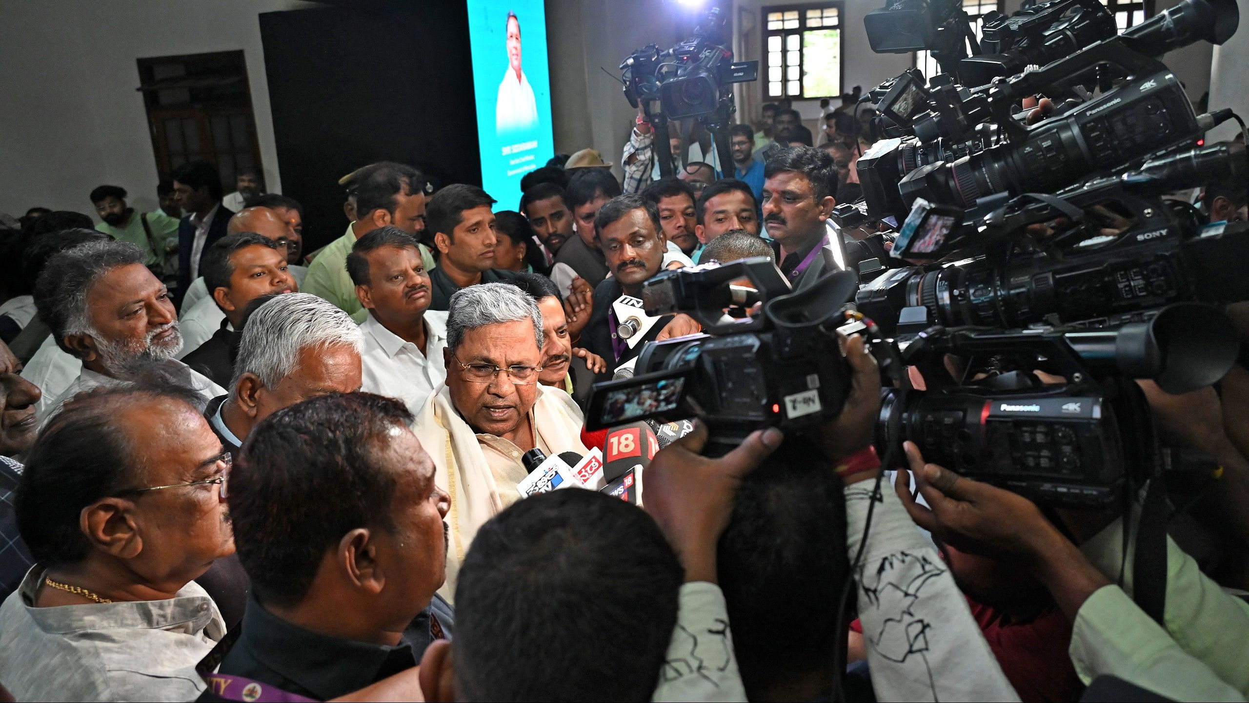 <div class="paragraphs"><p>Facing a court-ordered probe, a defiant CM Siddaramaiah speaks to reporters at Vidhana Soudha on Thursday. </p></div>