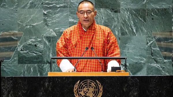 <div class="paragraphs"><p>Prime Minister of Bhutan Tshering Tobgay addresses the 79th United Nations General Assembly at UN headquarters in New York.&nbsp;</p></div>