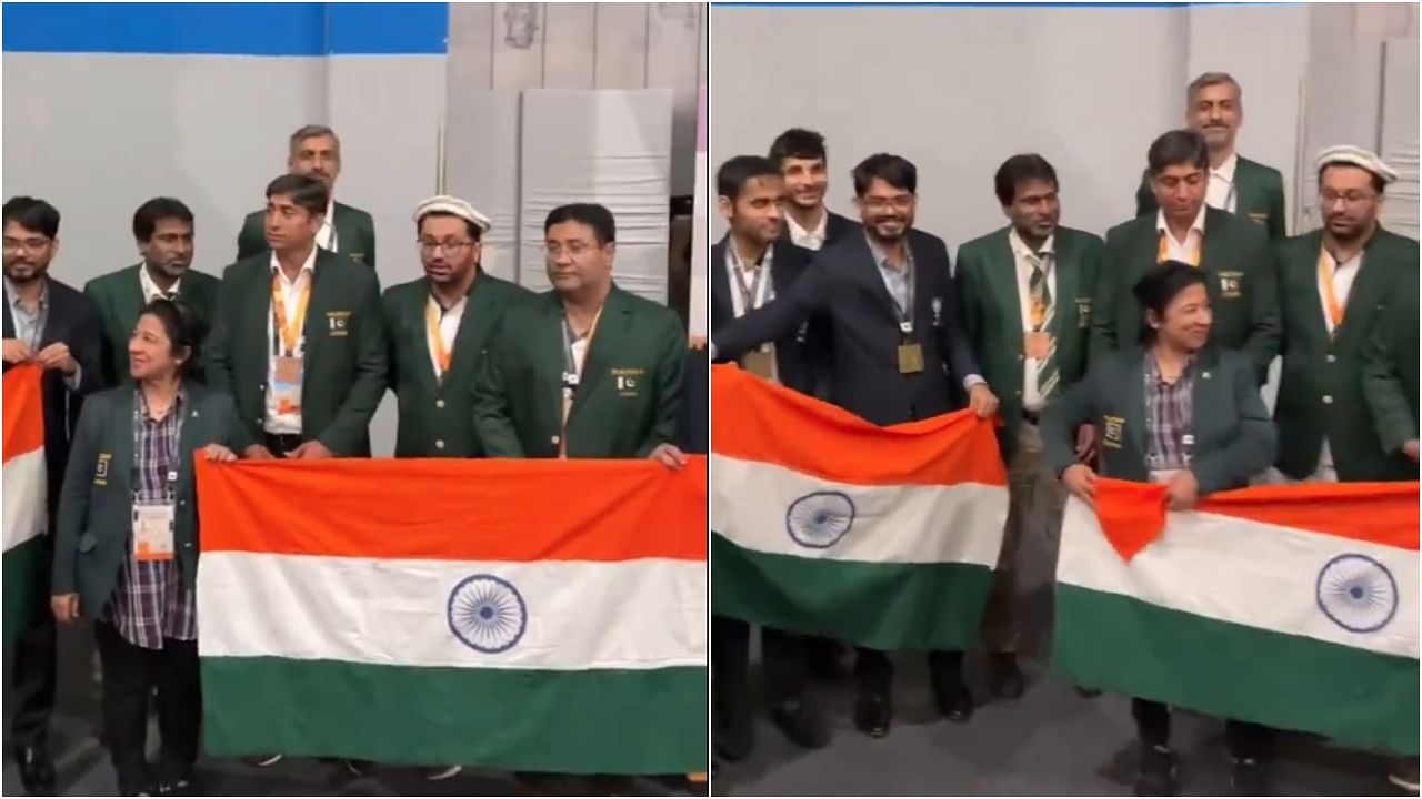 <div class="paragraphs"><p>Members of India and Pakistan's chess teams</p></div>