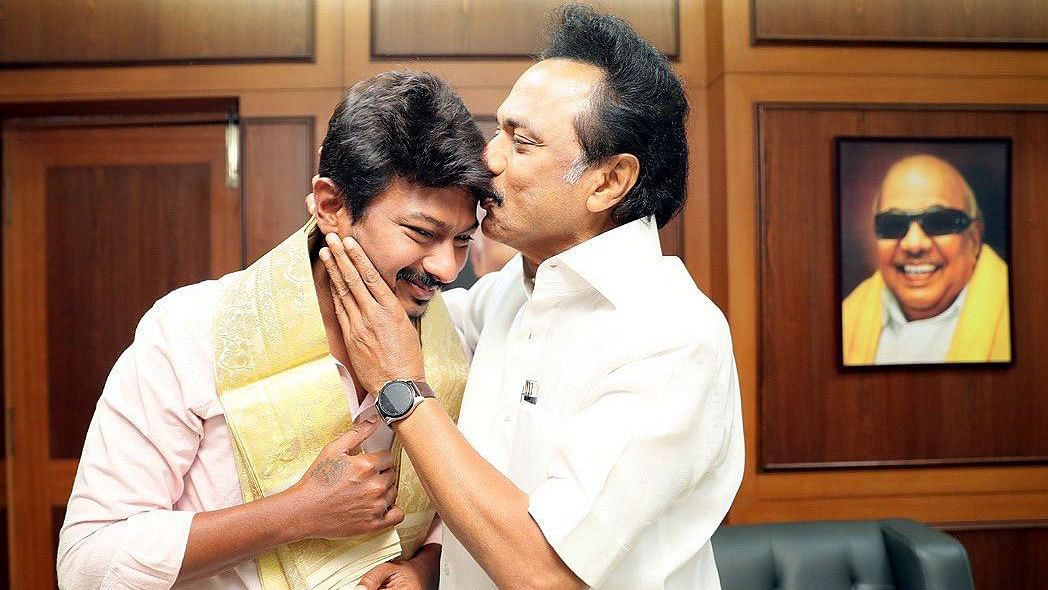 <div class="paragraphs"><p>Udhayanidhi Stalin&nbsp;with&nbsp;Tamil Nadu Chief Minister M K Stalin</p></div>