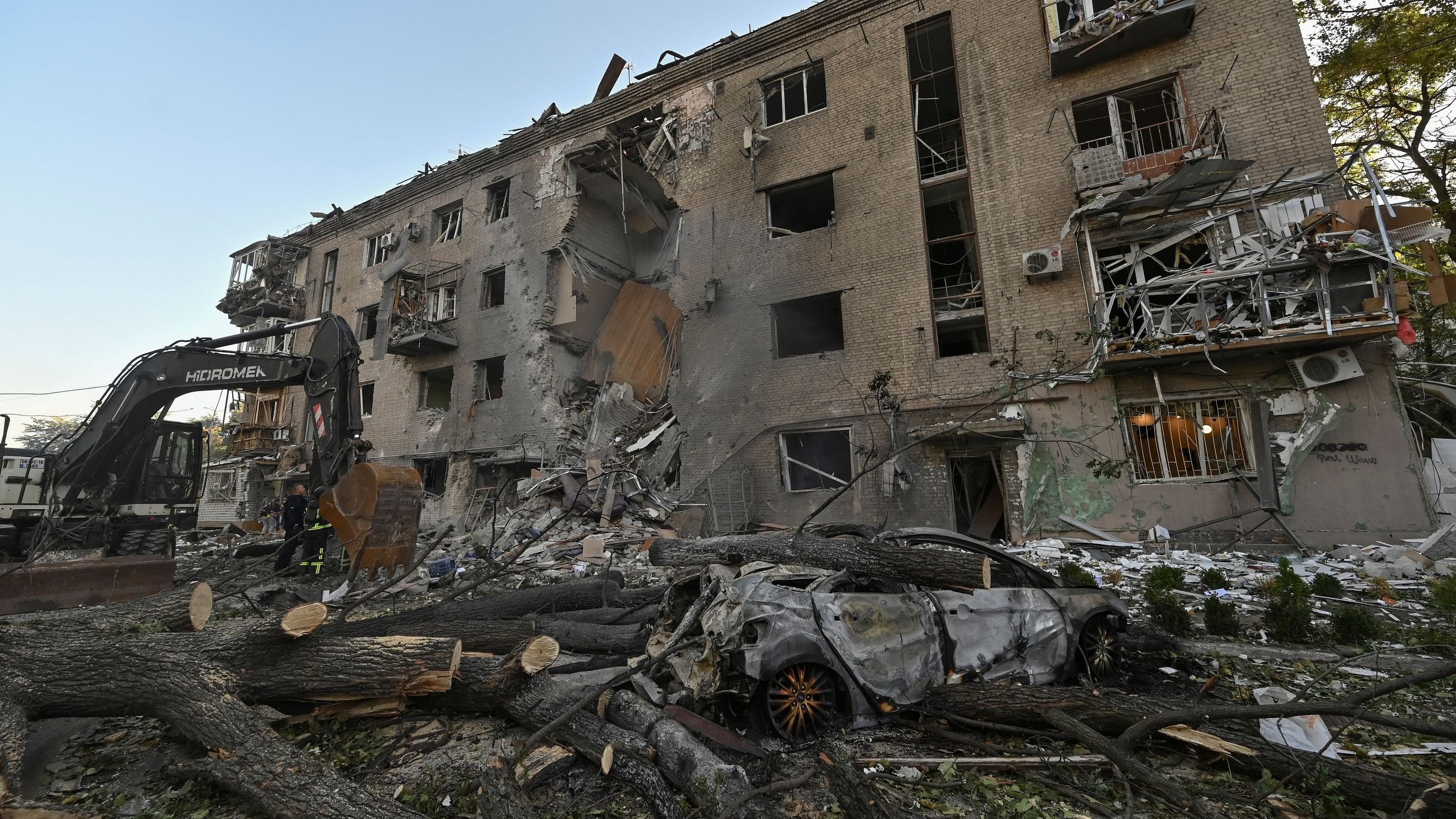 <div class="paragraphs"><p>A general view of an apartment building hit  amid Russia-Ukraine war.</p></div>