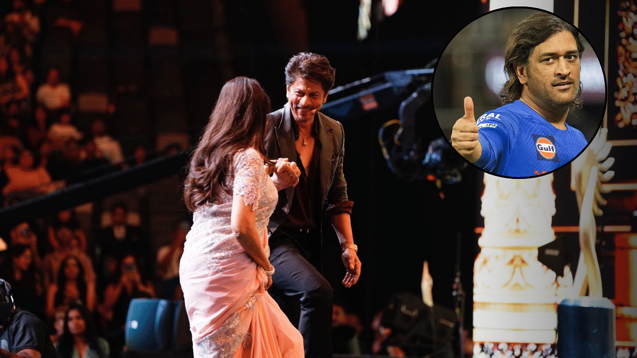 <div class="paragraphs"><p>Shah Rukh Khan at IIFA 2024 (inset: M S Dhoni)</p></div>