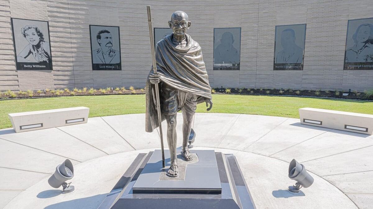 <div class="paragraphs"><p>Mahatma Gandhi statue at Gandhi Museum, in Houston, Texas.&nbsp;</p></div>