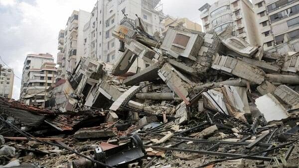 <div class="paragraphs"><p>A general view shows damaged buildings, in the aftermath of Israeli strikes on Beirut's southern suburbs, Lebanon.&nbsp;</p></div>