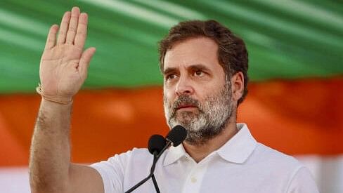 <div class="paragraphs"><p>LoP in Lok Sabha and Congress MP Rahul Gandhi addresses a public meeting.&nbsp;</p></div>