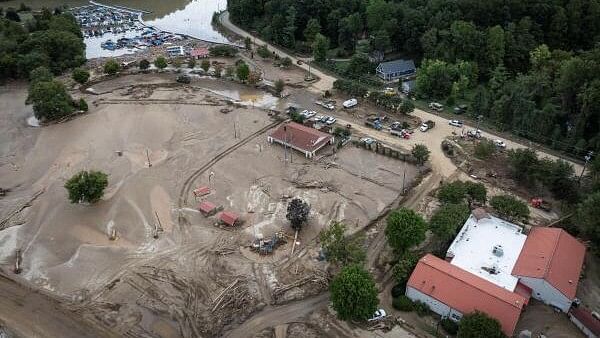 <div class="paragraphs"><p>A drone view shows a damaged area following the passing of Hurricane Helene, in Lake Lure, North Carolina, US.</p></div>