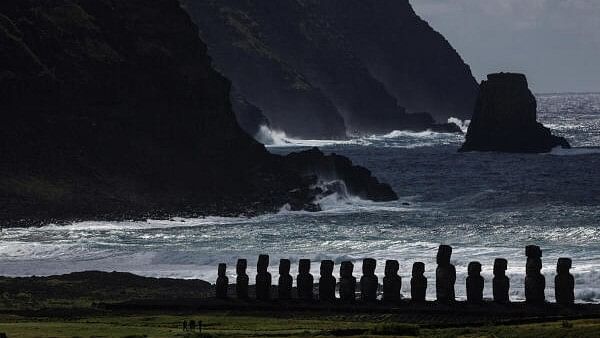 <div class="paragraphs"><p>Moais are pictured at Ahu Tongariki archaeological monument area at Rapa Nui national park managed by the Mau Henua native community ahead of upcoming solar eclipse at Easter Island, Chile.</p></div>