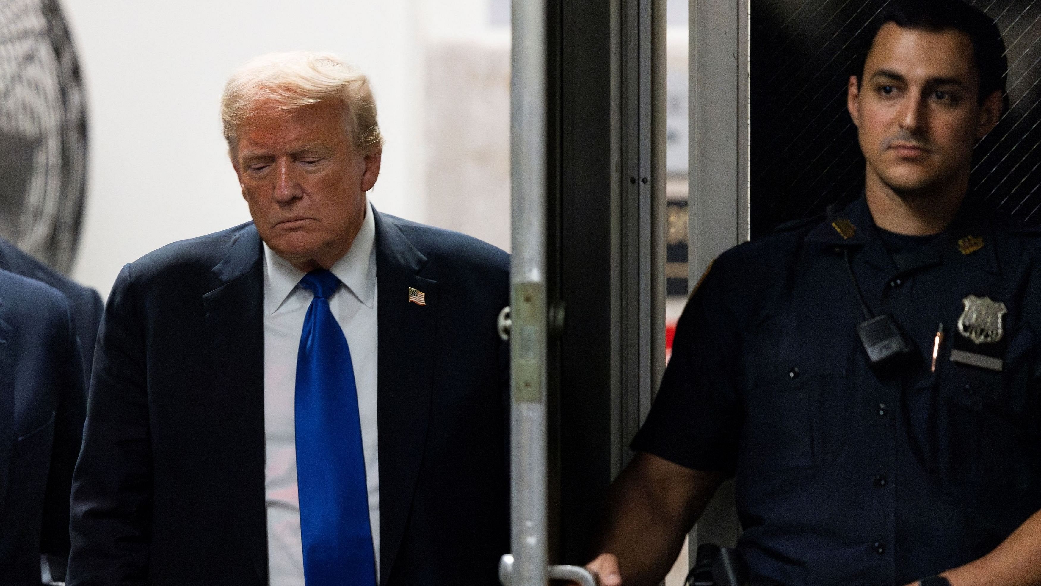 <div class="paragraphs"><p>A file image of ex US President Donald Trump returning to the courthouse moments before hearing that the jury had a verdict in his criminal trial in US Supreme Court in New York.</p></div>