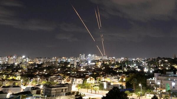 <div class="paragraphs"><p>Israel's Iron Dome anti-missile system intercepts rockets after Iran fired a salvo of ballistic missiles, as seen from Ashkelon, Israel.</p></div>