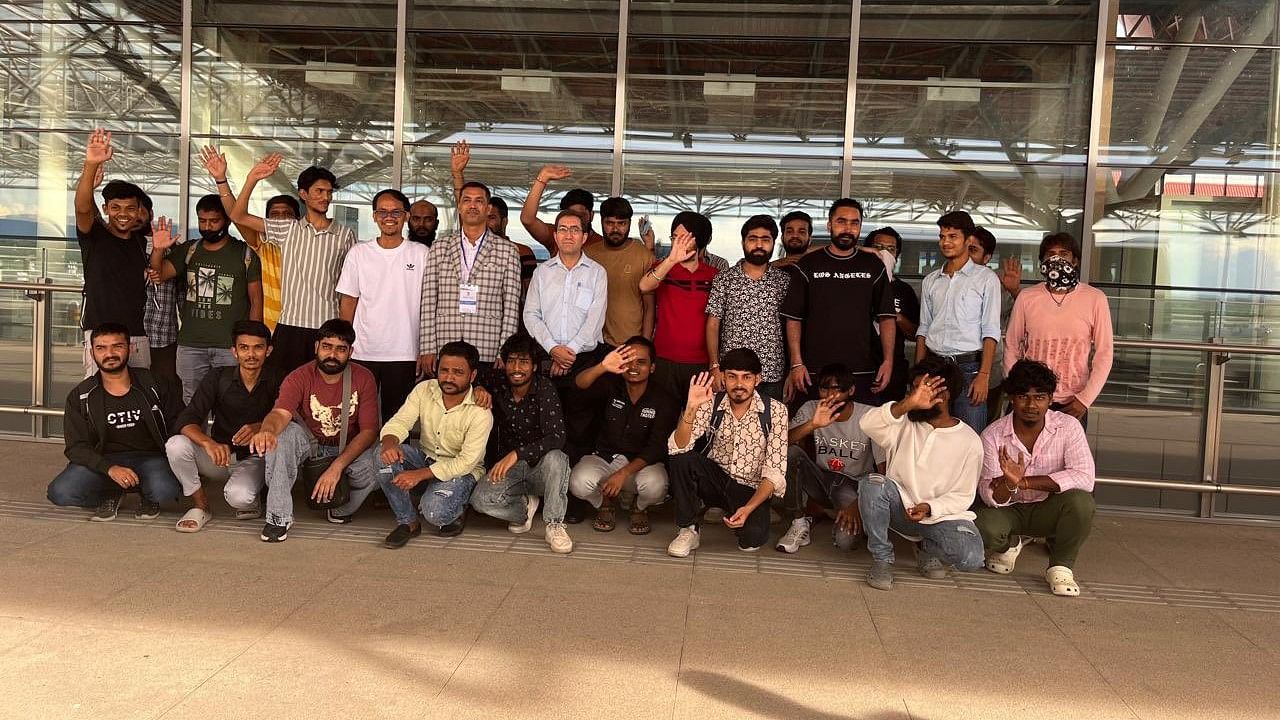 <div class="paragraphs"><p>Indians rescued from fraudulent job scams being seen off by officials at Siem Reap International Airport.&nbsp;</p></div>