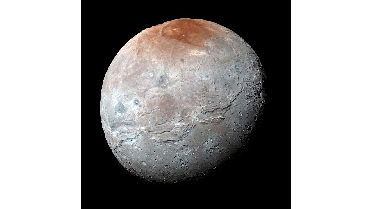 <div class="paragraphs"><p>Pluto's largest moon Charon is seen in this photo.&nbsp;</p></div>