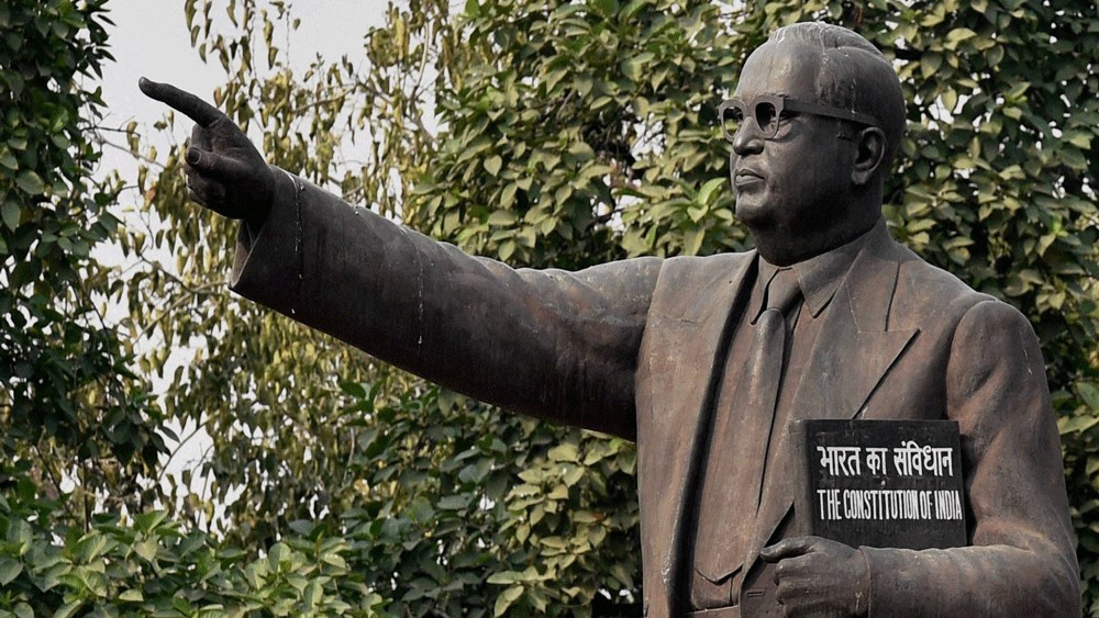 <div class="paragraphs"><p>A statue of B R Ambedkar.</p></div>