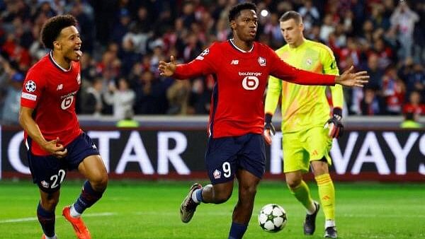 <div class="paragraphs"><p>Champions League - Lille v Real Madrid - Decathlon Arena Stade Pierre-Mauroy, Lille, France - October 2, 2024 - Lille's Jonathan David celebrates scoring.</p></div>