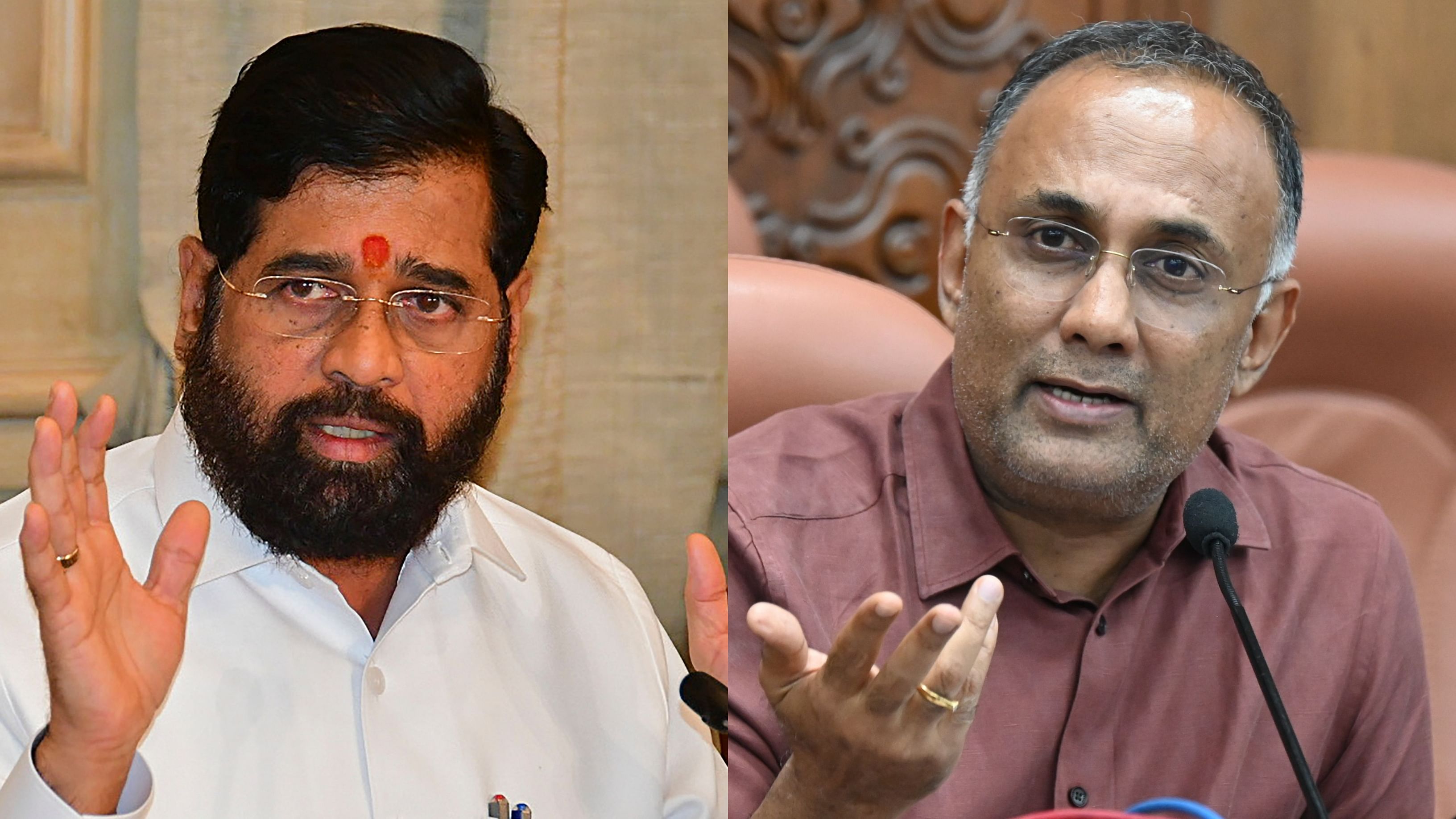 <div class="paragraphs"><p>Maharashtra Chief Minister Eknath Shinde (L) and Karnataka Minister Dinesh Gundu Rao (R).</p></div>