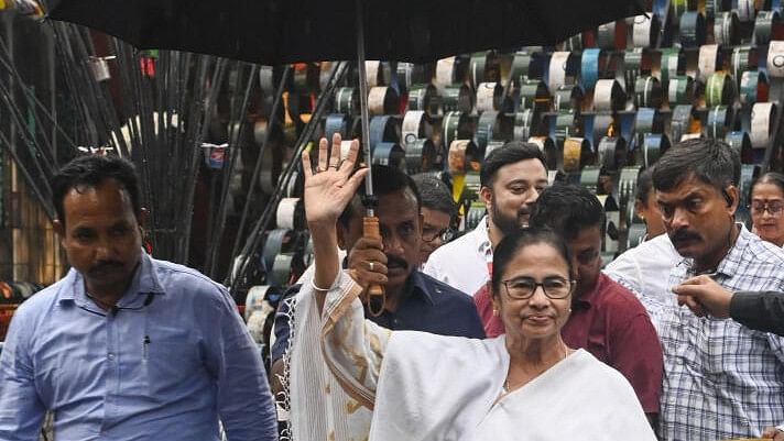 <div class="paragraphs"><p>West Bengal Chief Minister Mamata Banerjee during the inauguration of a puja pandal ahead of Durga Puja festival, in Kolkata.</p></div>