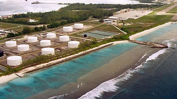 <div class="paragraphs"><p>Photo of fuel tanks at the edge of a miltary airstrip on Diego Garcia, largest island in the Chagos archipelago in the Indian ocean.</p></div>