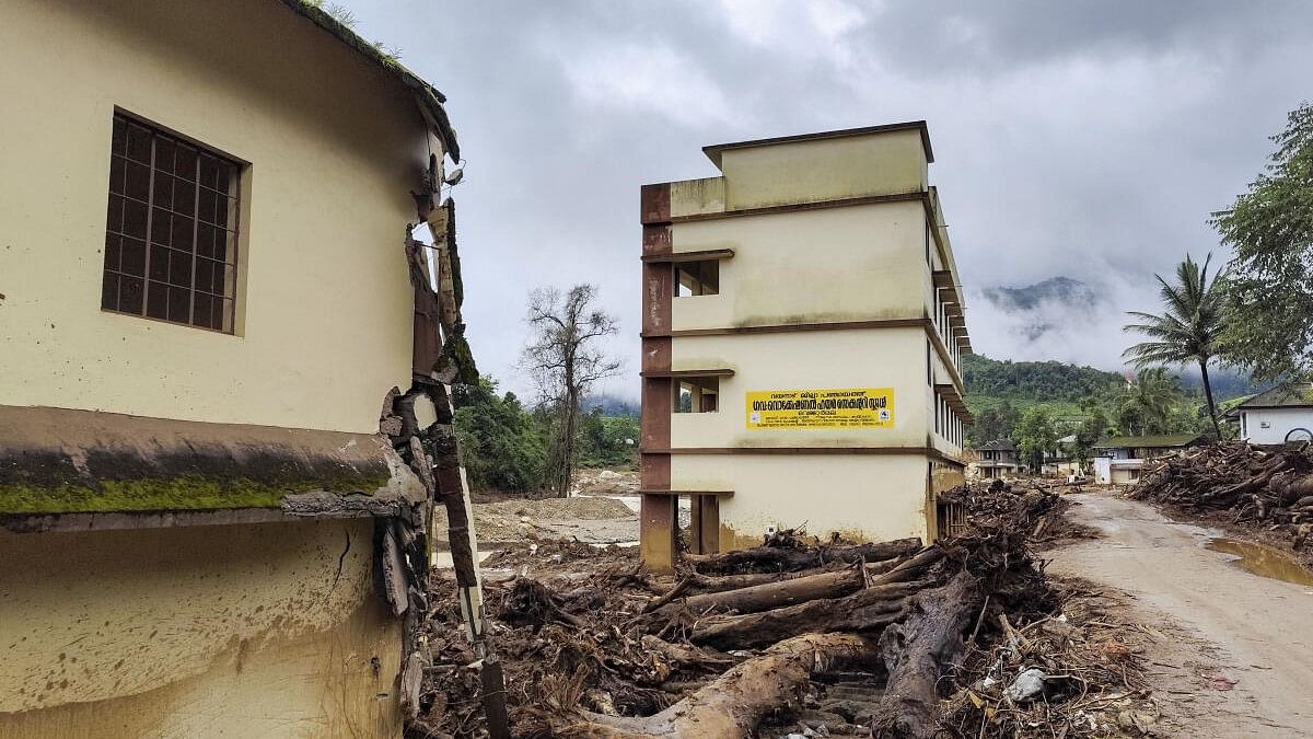 <div class="paragraphs"><p>Damaged houses and the terrain in the Chooralmala village a month after the Wayanad landslides disaster that struck Kerala.&nbsp;</p></div>