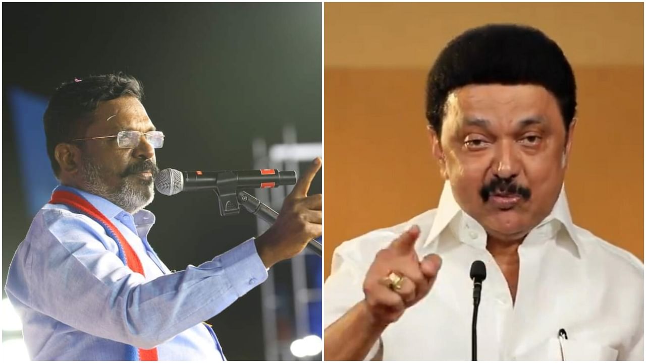 <div class="paragraphs"><p>VCK's  Thol Thirumavalavan(L) and DMK chief and Tamil Nadu CM M K Stalin.</p></div>