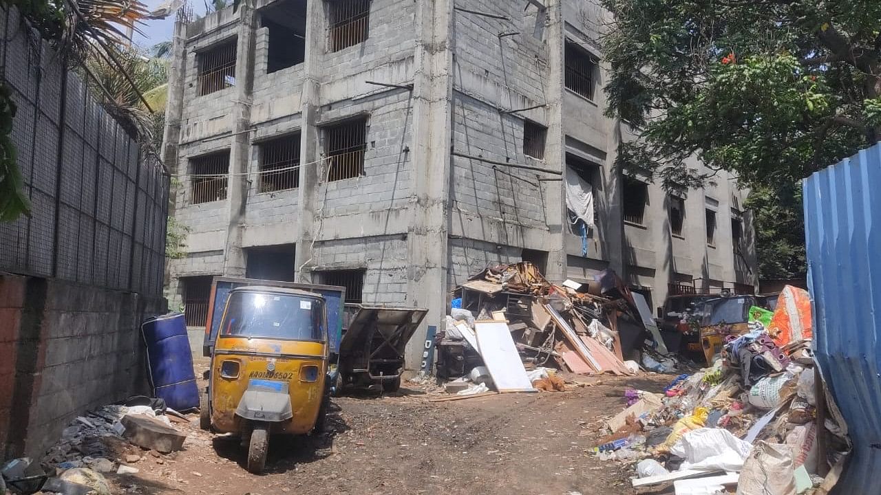 <div class="paragraphs"><p>Work on the community hall in Bismillah Nagar, Jayanagar, has been stalled for four years. </p></div>