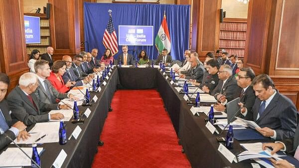 <div class="paragraphs"><p>Union Minister for Commerce &amp; Industry Piyush Goyal with US Secretary of Commerce Gina Raimondo and other dignitaries during the India-US CEO Forum, in Washington DC, USA. </p></div>