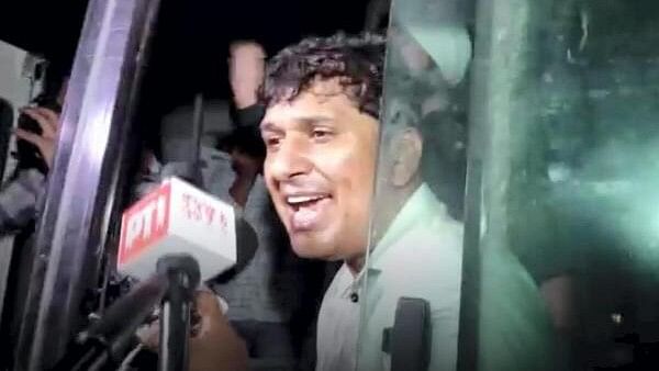 <div class="paragraphs"><p>Delhi minister Saurabh Bharadwaj speaks with the media after he was detained by the police during a protest of former bus marshals demanding reinstatement of their jobs, near the residence of Delhi Lt Governor VK Saxena, in New Delhi.</p></div>