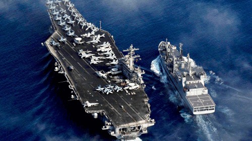 <div class="paragraphs"><p>Ships of the Indian and United States navies during the Indo US joint naval exercise Malabar. </p></div>