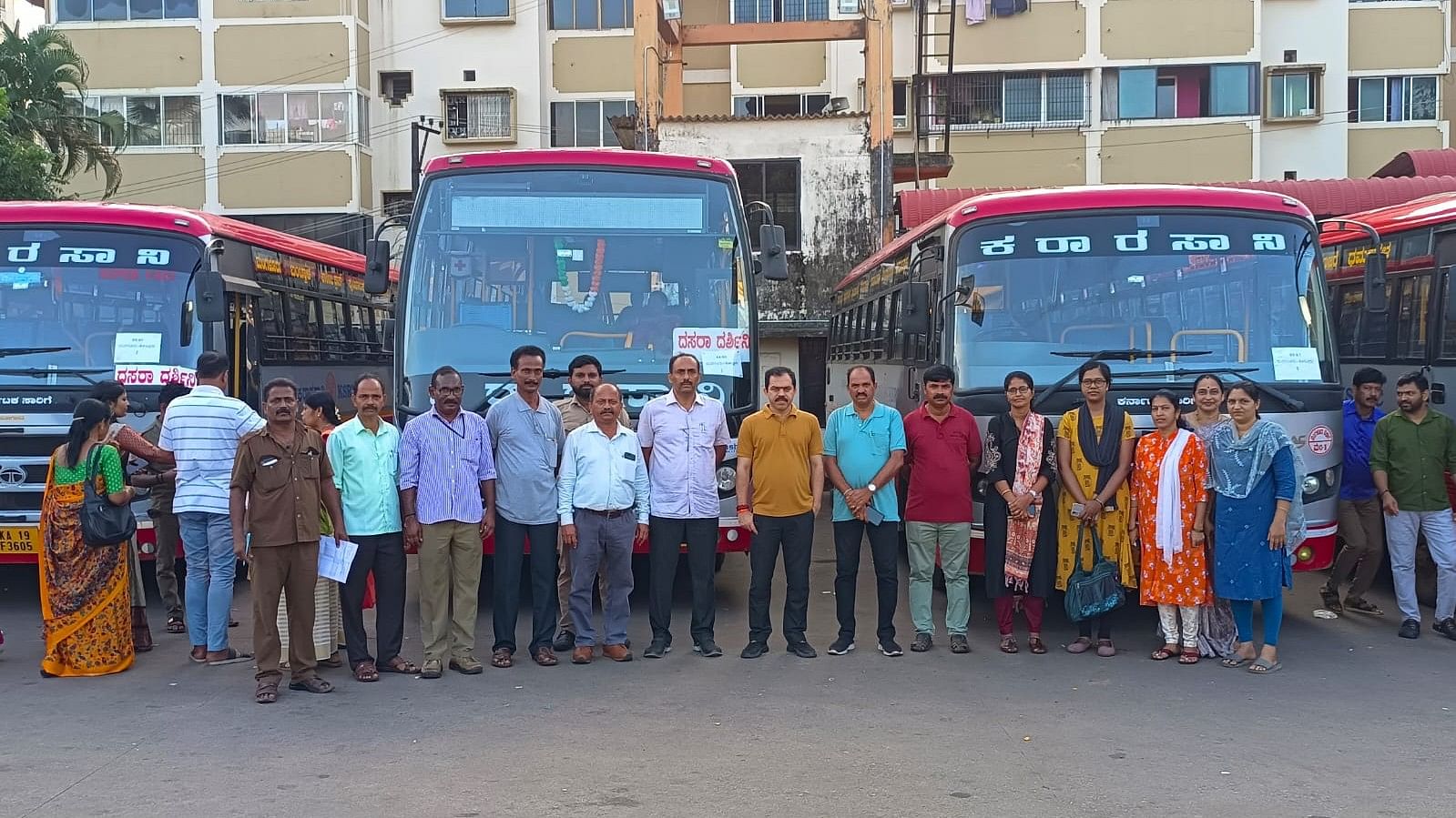 <div class="paragraphs"><p>Passengers before leaving for various destinations under Mangaluru Dasara package, KSRTC bus stand in Bejai.</p></div>