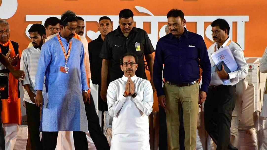 <div class="paragraphs"><p>A file image of Uddhav Thackeray greeting supporters during a Dussehra rally in Dadar.&nbsp;</p></div>