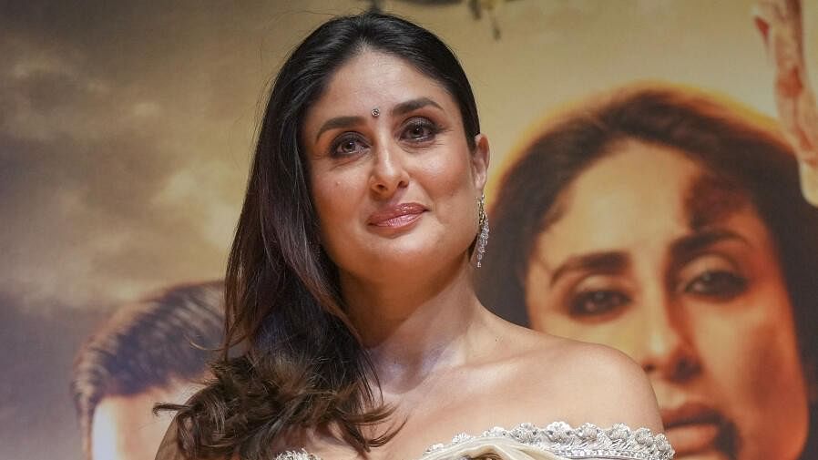 <div class="paragraphs"><p>Kareena Kapoor Khan gestures during the trailer launch of 'Singham Again' in Mumbai on Monday (October 7).&nbsp;</p></div>