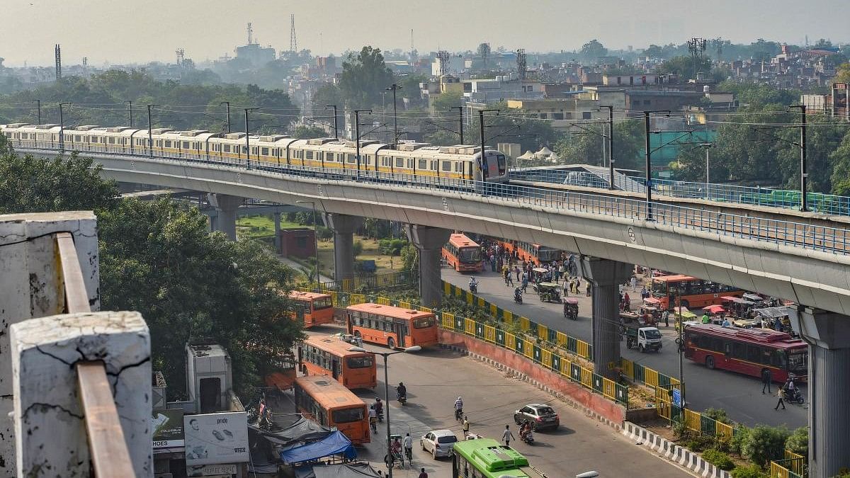 <div class="paragraphs"><p>Representative image of Delhi Metro's Yellow Line service.&nbsp;</p></div>