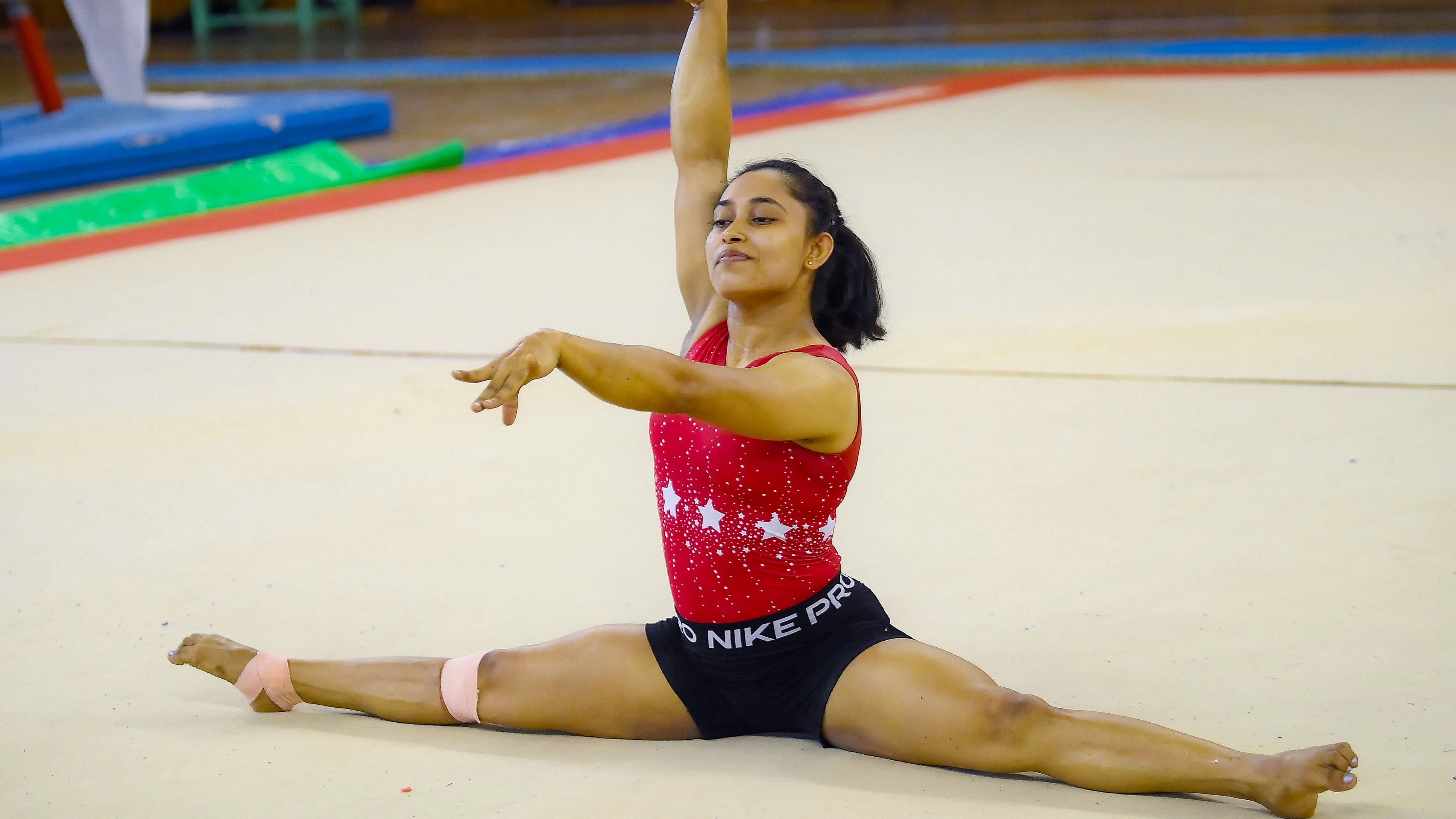 <div class="paragraphs"><p>In this July 21, 2023 file photo, gymnast Dipa Karmakar, in Agartala. Karmakar on Monday, Oct. 7, 2024, announced her retirement from the sport.</p></div>