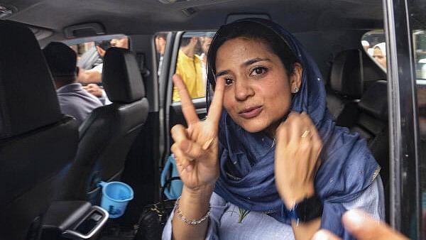 <div class="paragraphs"><p>Iltija Mufti, daughter of Peoples Democratic Party (PDP) chief Mehbooba Mufti and party candidate from Bijbehara constituency, after filing her nomination for J&amp;K Assembly elections, in Anantnag district.</p></div>