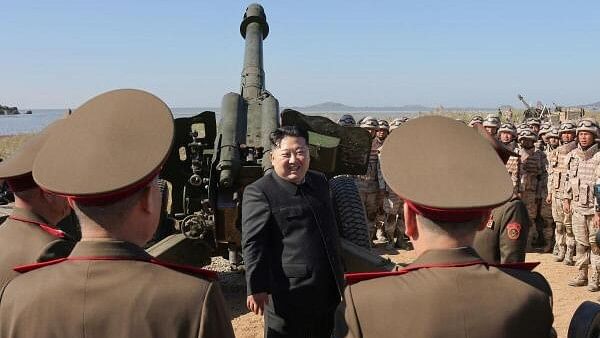 <div class="paragraphs"><p>North Korean leader Kim Jong Un visits the live ammunition shooting training.</p></div>