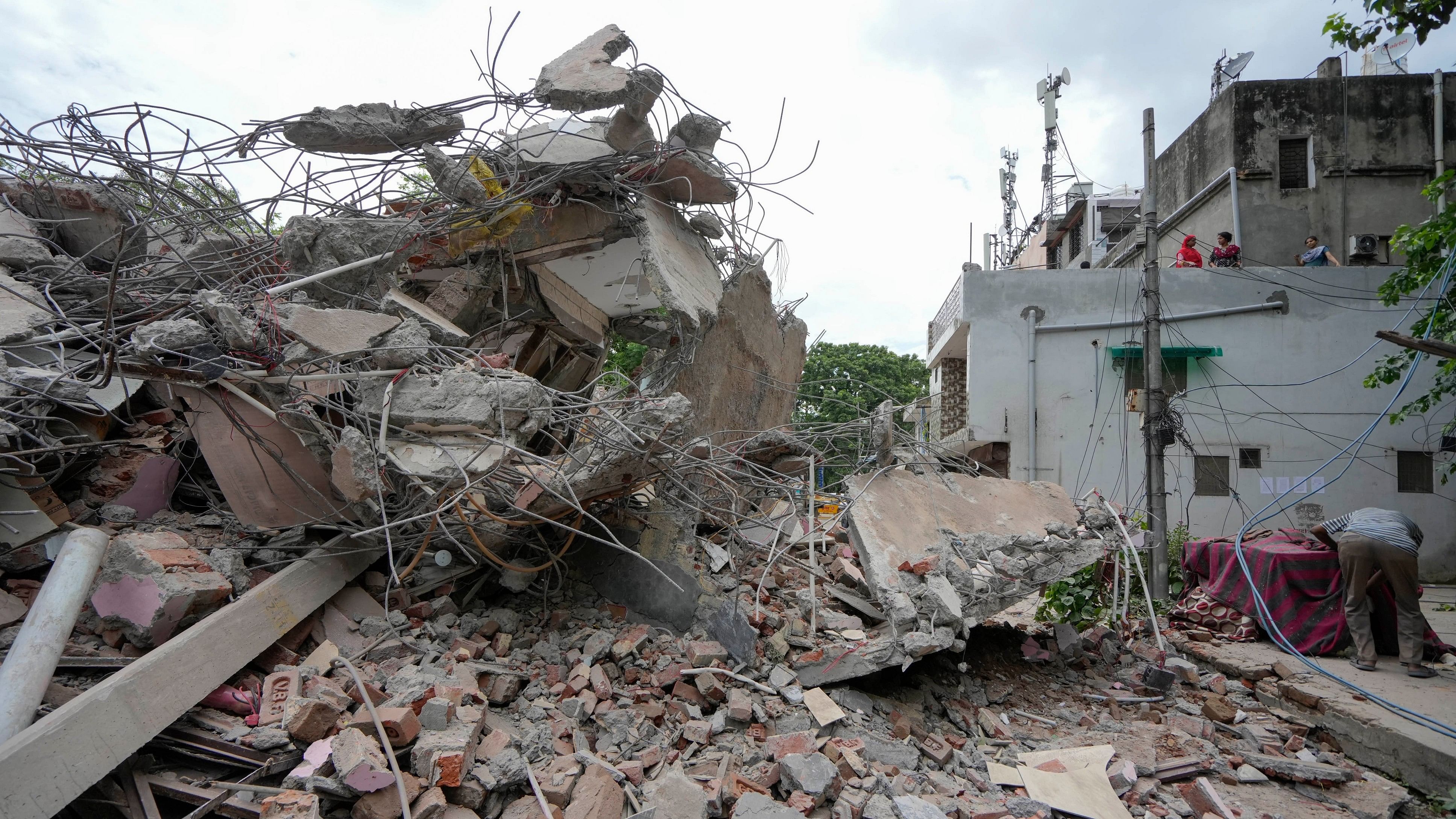 <div class="paragraphs"><p>New Delhi: Debris of a bulldozed construction during a demolition drive at Khyber Pass area, in New Delhi.</p></div>