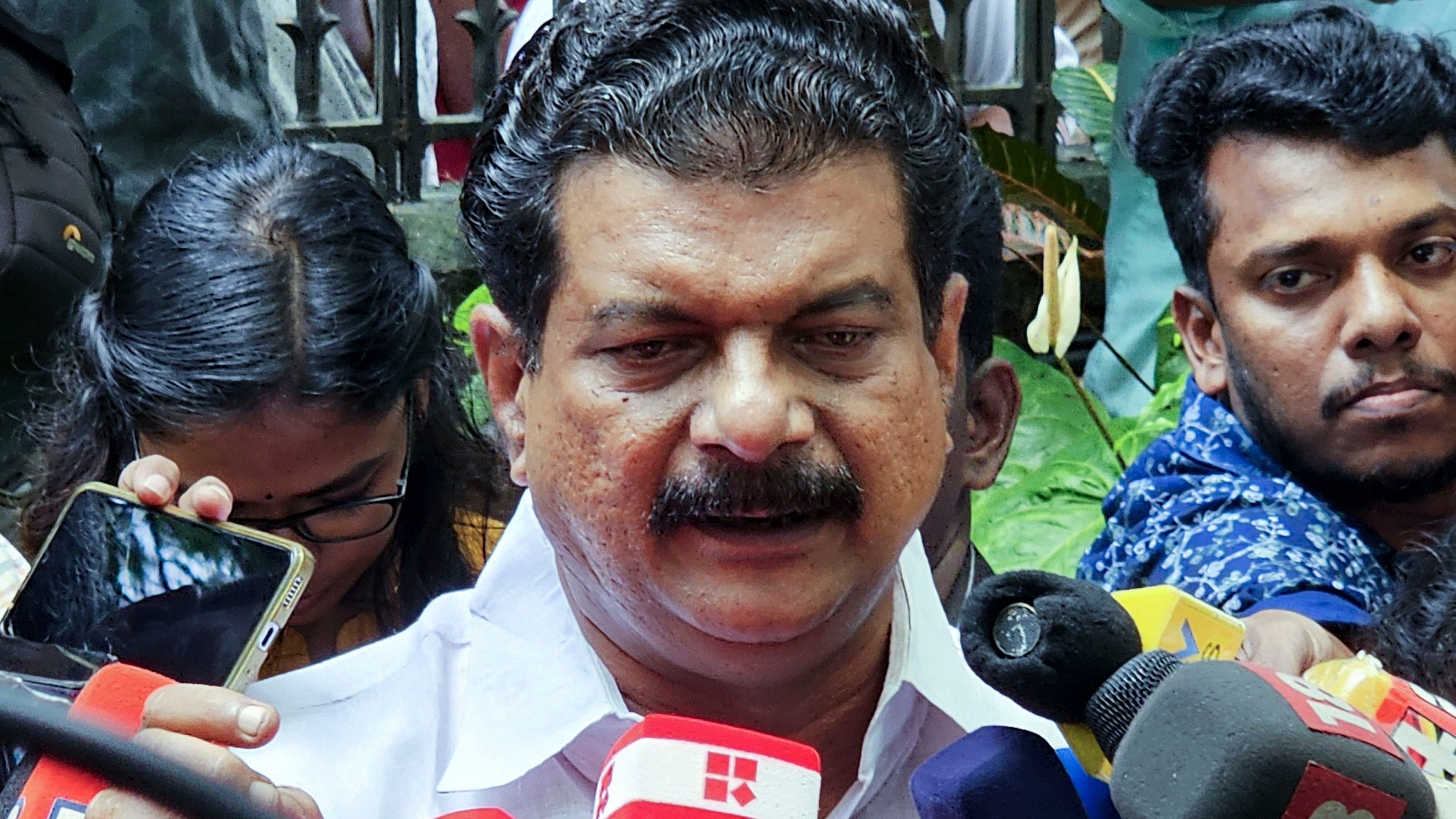 Thiruvananthapuram: LDF MLA P V Anvar speaks to the media after meeting Kerala CM Pinarayi Vijayan over his allegations against some senior IPS officers, in Thiruvananthapuram, Tuesday, Sept. 3, 2024. (PTI Photo)(PTI09_03_2024_000224B)