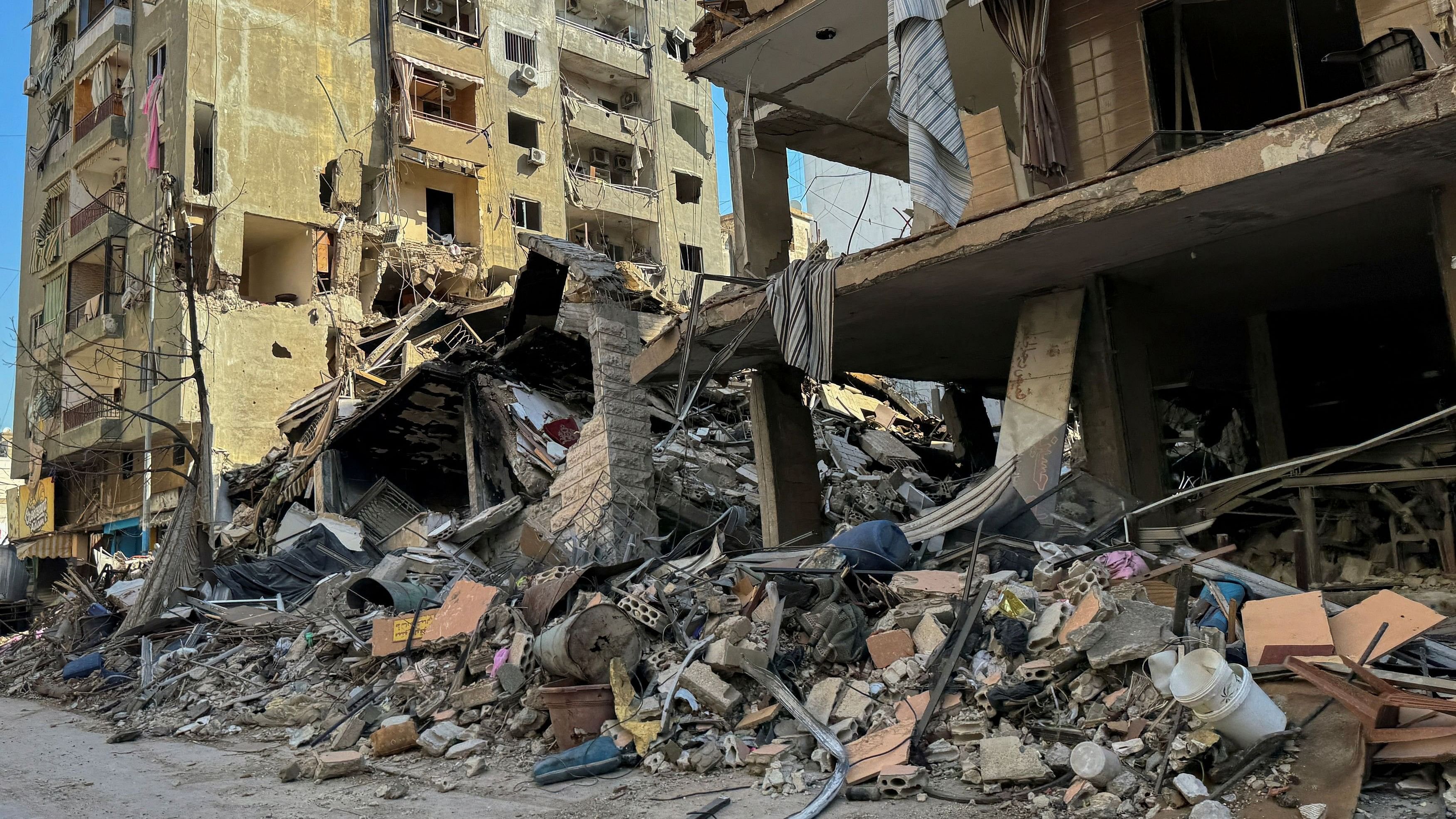 <div class="paragraphs"><p>A view shows damaged buildings, in the aftermath of Israeli strikes on Beirut's southern suburbs, amid the ongoing hostilities between Hezbollah and Israeli forces, Lebanon, October 9, 2024. </p></div>