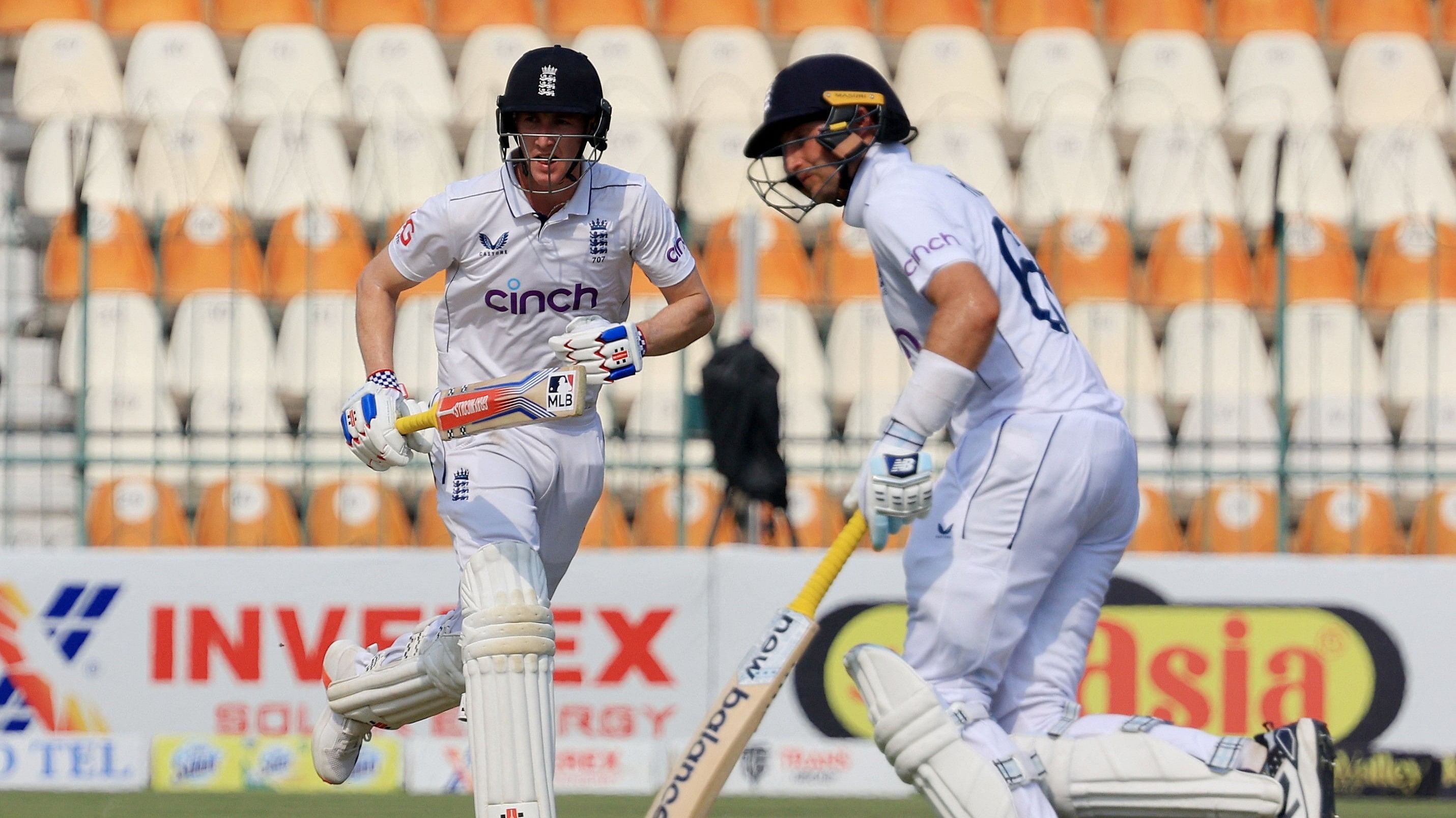 <div class="paragraphs"><p>Cricket - First Test - England v Pakistan - Multan Cricket Stadium, Multan, Pakistan - October 9, 2024 England's Harry Brook and Joe Root in action as they run between the wickets </p></div>