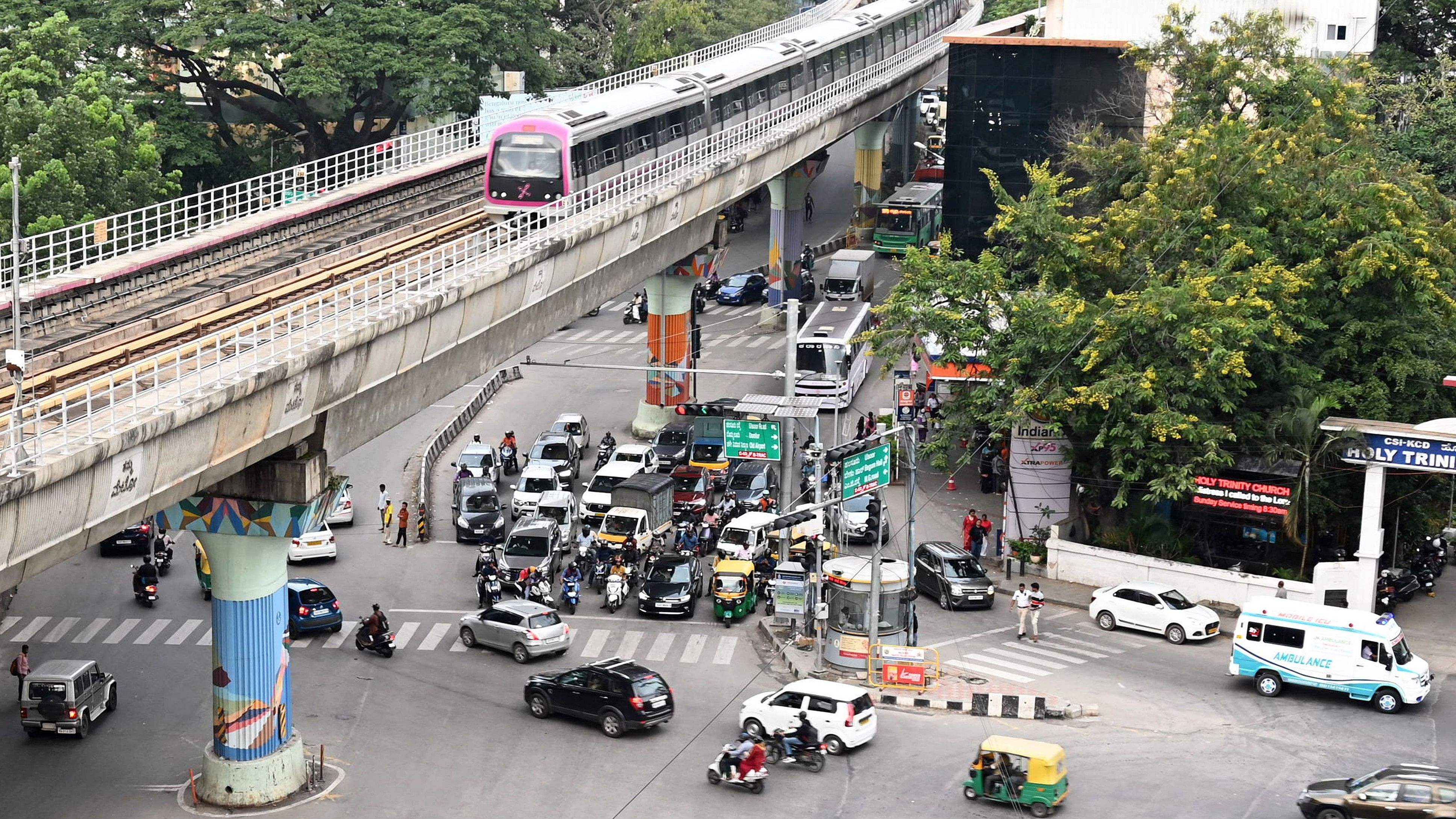 <div class="paragraphs"><p>An aerial view of a jammed Trinity Junction on Tuesday. </p></div>