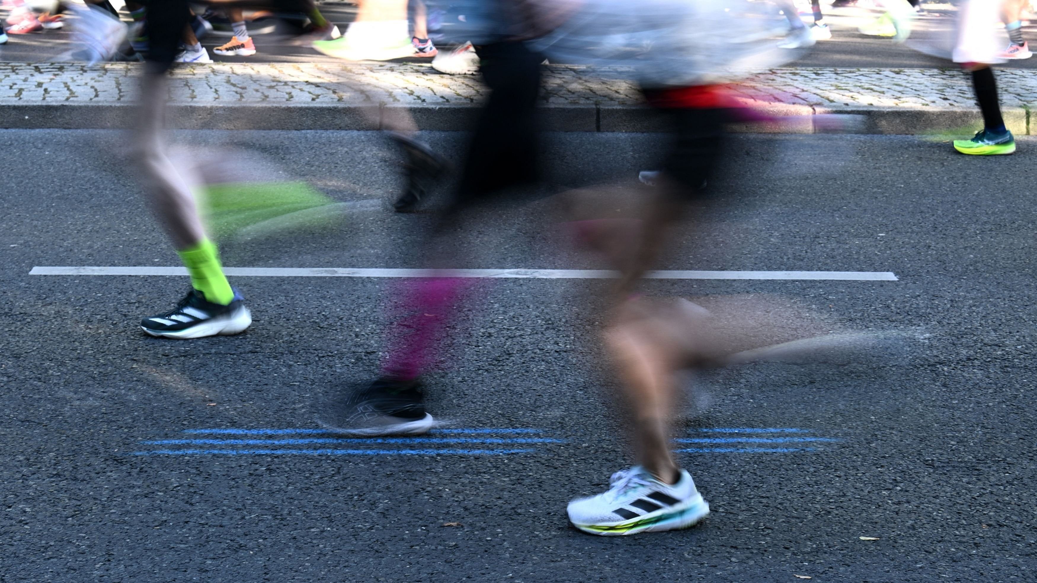 <div class="paragraphs"><p>General view of shoes of  runners during a marathon. Representative image.</p></div>